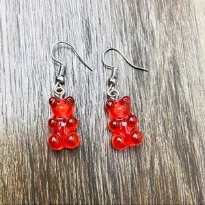 NWOT Red Gummy Bear Dangle Earrings
